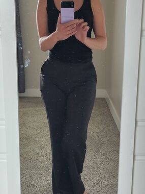 RACHEL Rachel Roy Charcoal Gray Glen Plaid Trousers